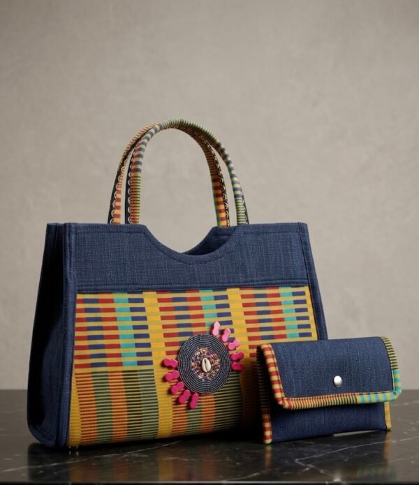 Ensemble Cabas "Héritage Kente" & Son Portefeuille